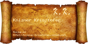 Knizner Krisztofer névjegykártya